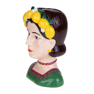 Vaso Donna - Pezzi 1 - Colore: Giallo/Crema - 21xH30,2x18,3cm - Bianchi Dino -