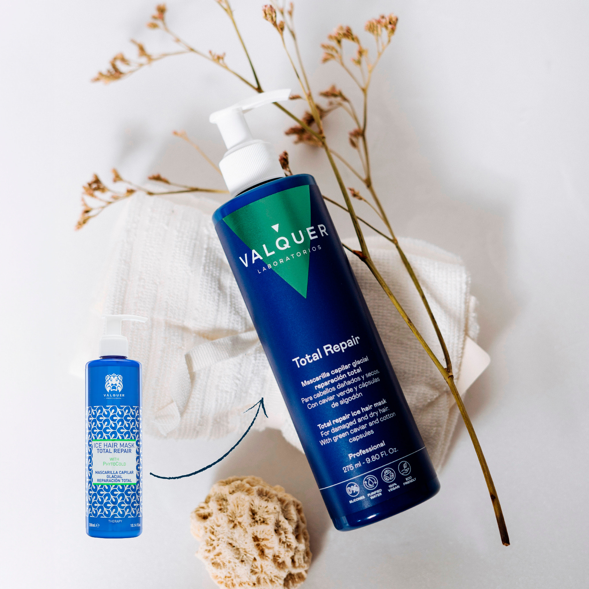 Valquer Mascarilla capilar glacial Reparación Total para cabellos dañados- 275 ml