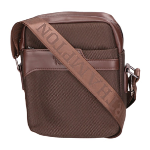 Borsa a tracolla uomo - Modello False - Pelle PU e Tessuto - 18.0 x 21.0 x 4.0 cm