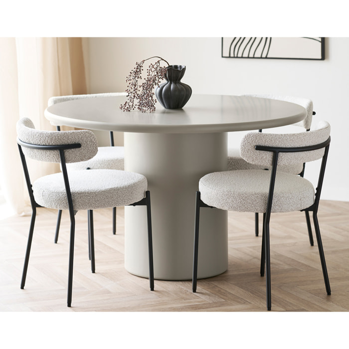 Joyce - table à manger ronde en FSC  100% - 4 personnes - Sable