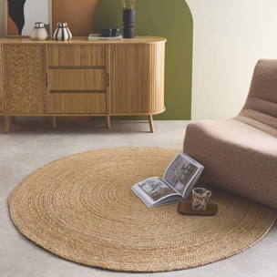 Tapis intérieur rond jute, naturel PADMA