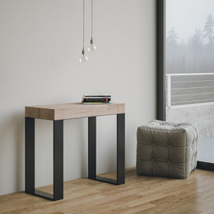 Console extensible 90x40/300 cm Tecno Chêne Nature cadre Anthracite