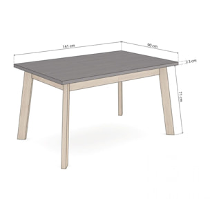 Mesa de comedor Naira 140 Negro Roble