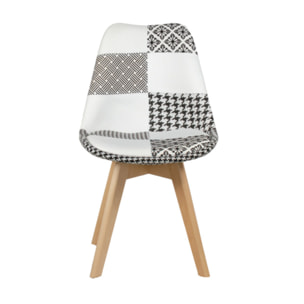 Chaise scandinave tissu patchwork - MELY