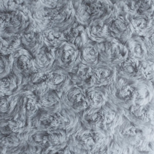 Coussin coeur bouclette gris 28x36cm