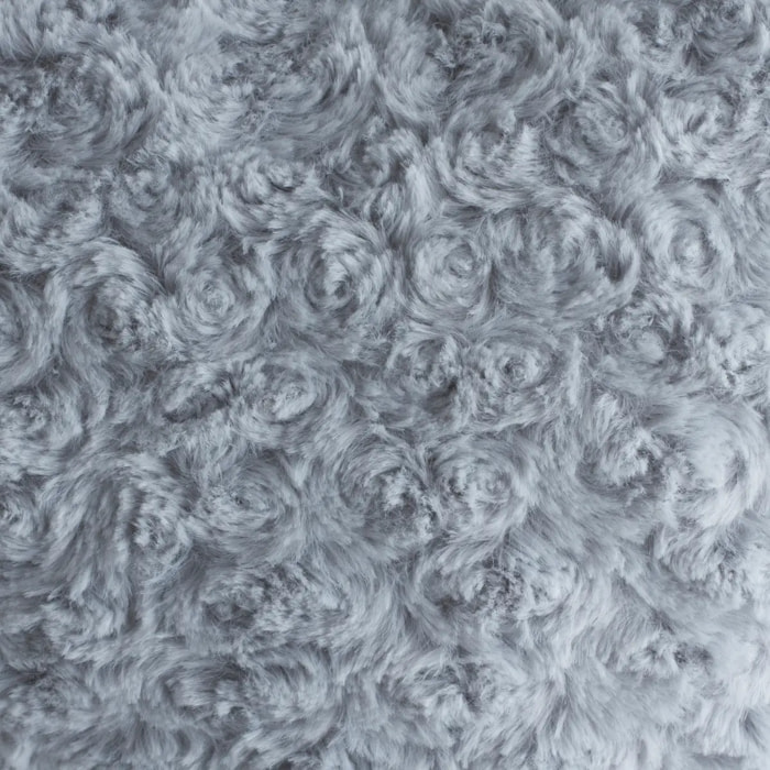 Coussin coeur bouclette gris 28x36cm
