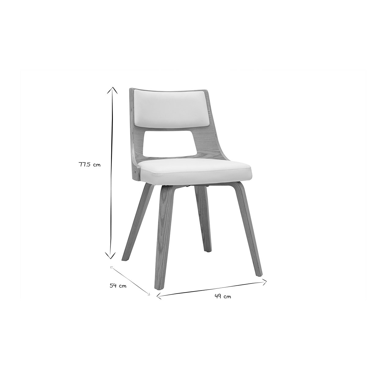 Chaise scandinave blanc et bois clair GARBO