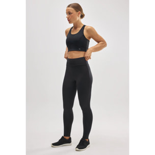 Leggings termici con interno in peluche nero e stile sportivo