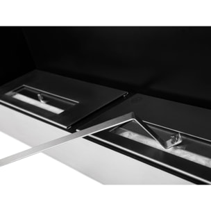 Cheminée murale à l'éthanol à double flamme en acier de grande largeur