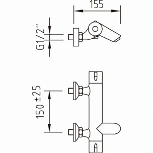 Bain douche thermostatique Cold Touch Nine Urban CLEVER - 98823