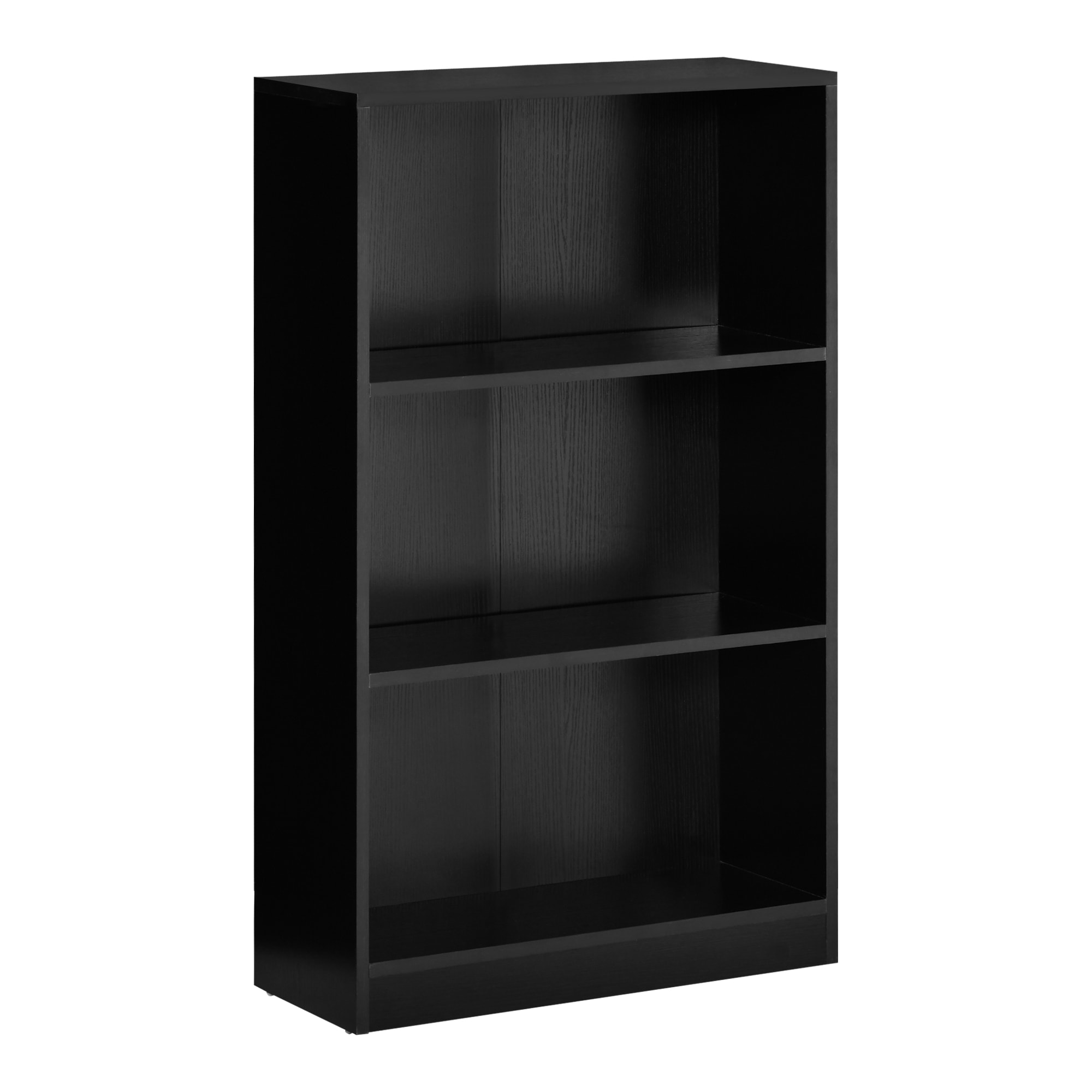 HOMCOM Estantería Librería con 3 Compartimentos de Almacenaje Libros CDs Plantas para Salón Estudio Dormitorio 62,2x24x102,4 cm Negro