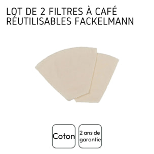 Lot de 2 filtres à café réutilisables en coton Fackelmann