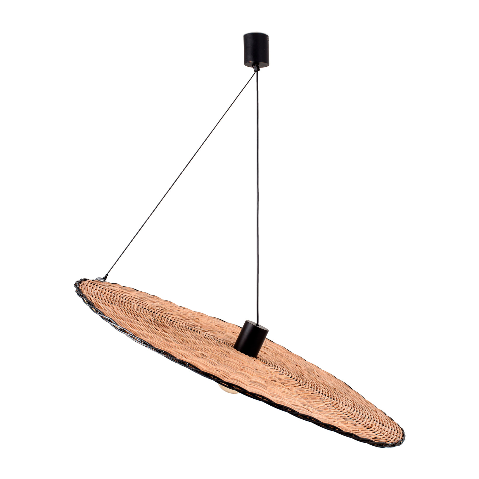 COSTAS 1000 Lampe suspension noire/rotin