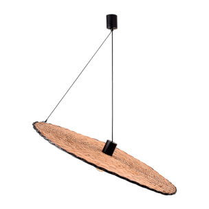 COSTAS 1000 Lampe suspension noire/rotin