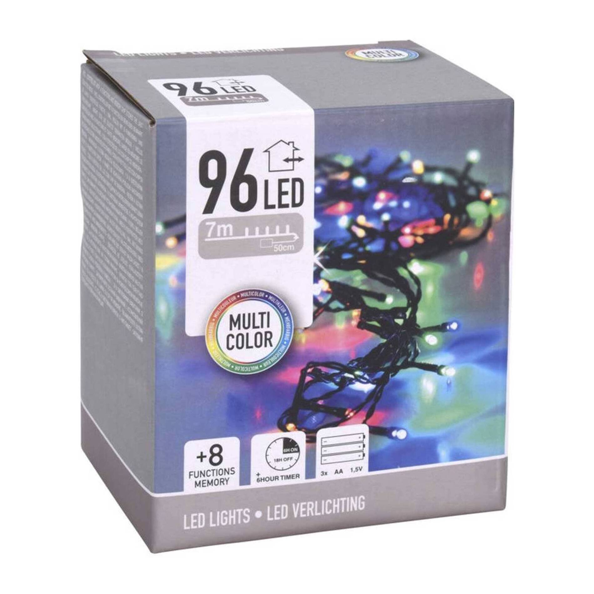 guirnalda con luces led multicolor con controlador de 8 funciones