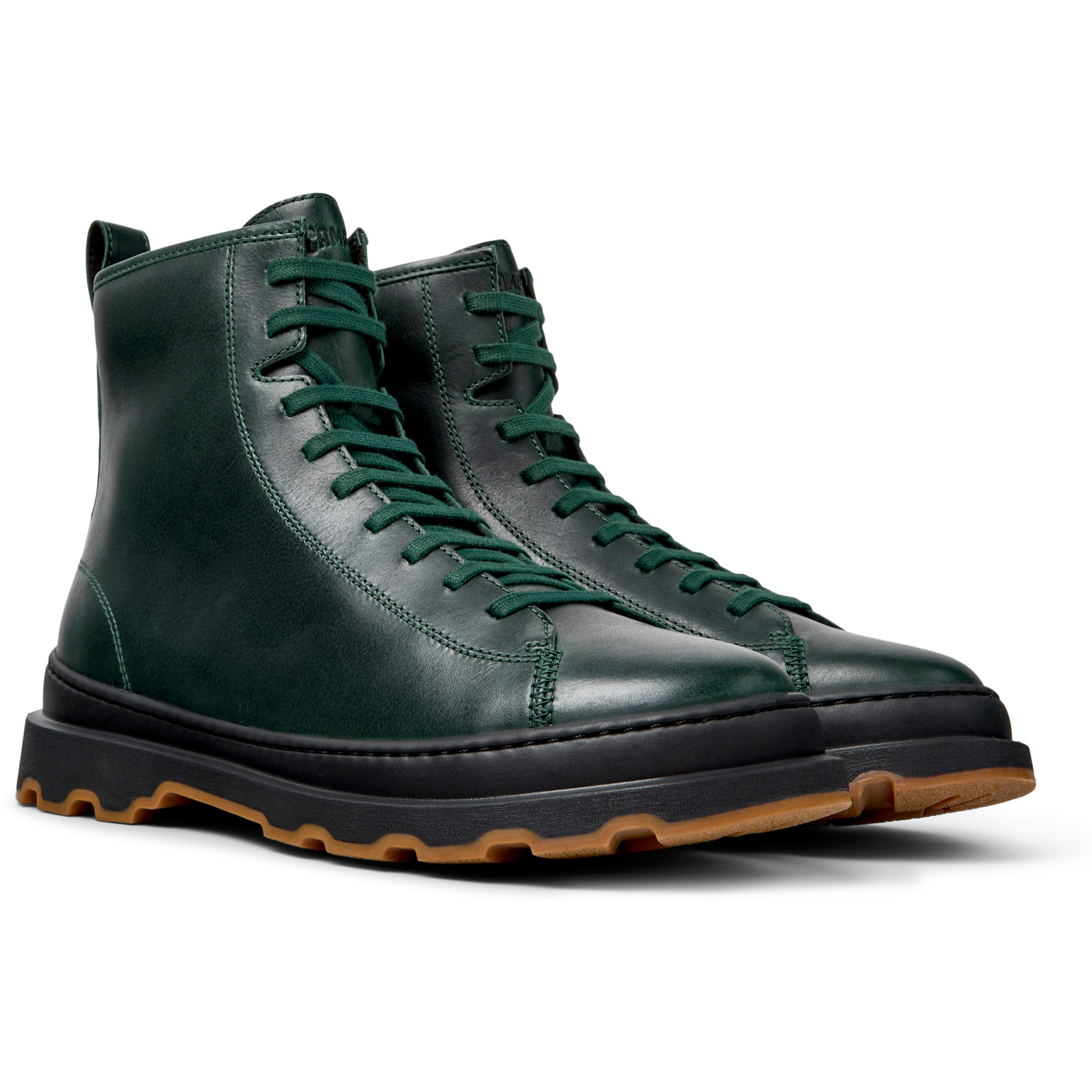 Botines - CAMPER Brutus+ - Verde - Cuero liso