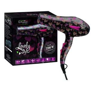 Asciugacapelli 2200W Lovely Style - Nero E Rosa