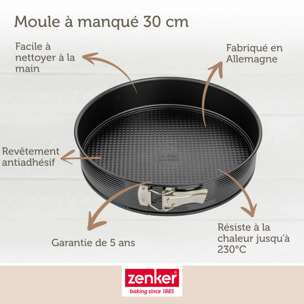 Set pâtisserie avec moule à manqué 30 cm, 2 bols à mixer, verre mesureur et spatule Zenker