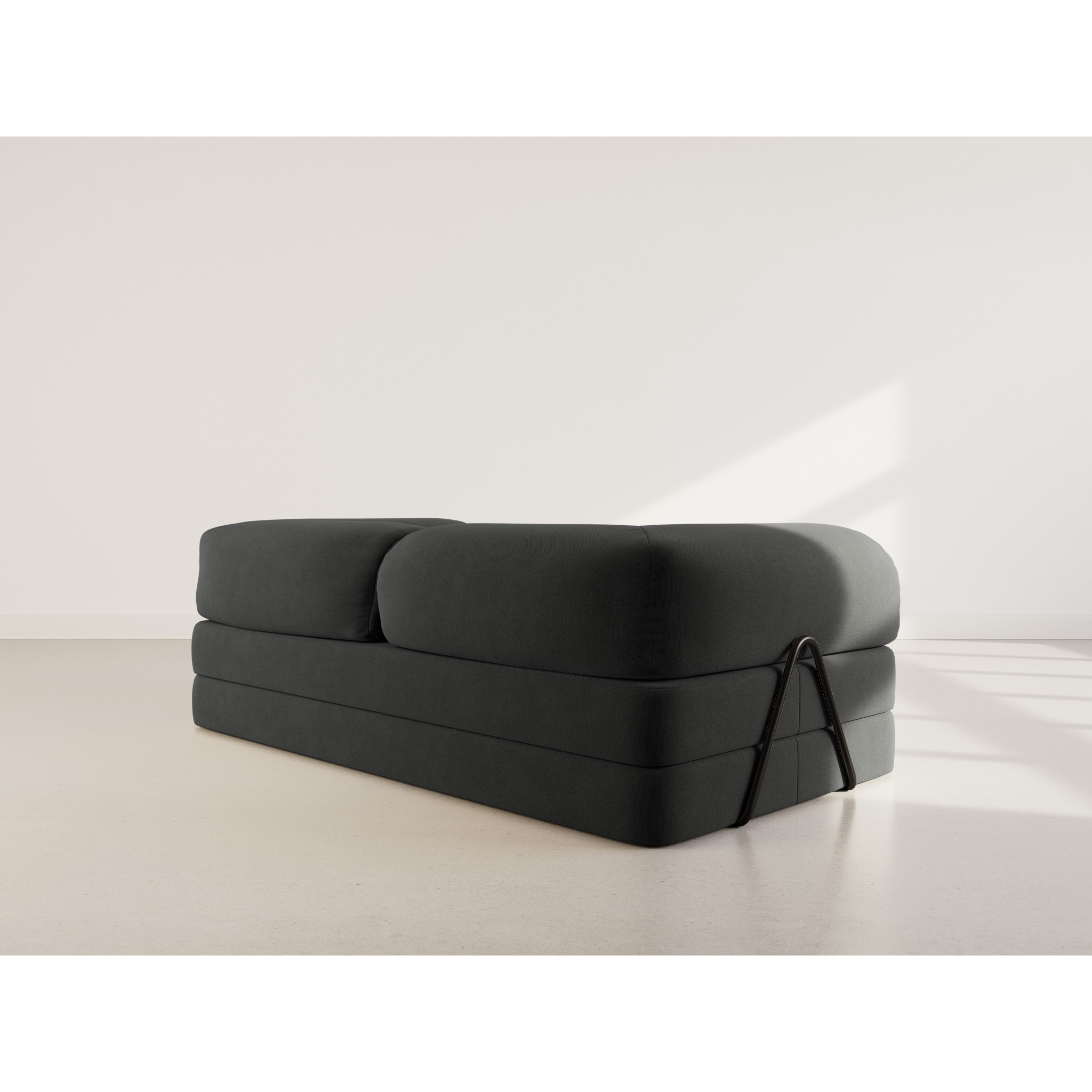 Nebula - Canapé 3 places convertible en velours texturé - Gris