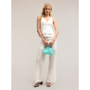 Motivi - Top aus Sangallo-Stoff mit Volants - Blanco