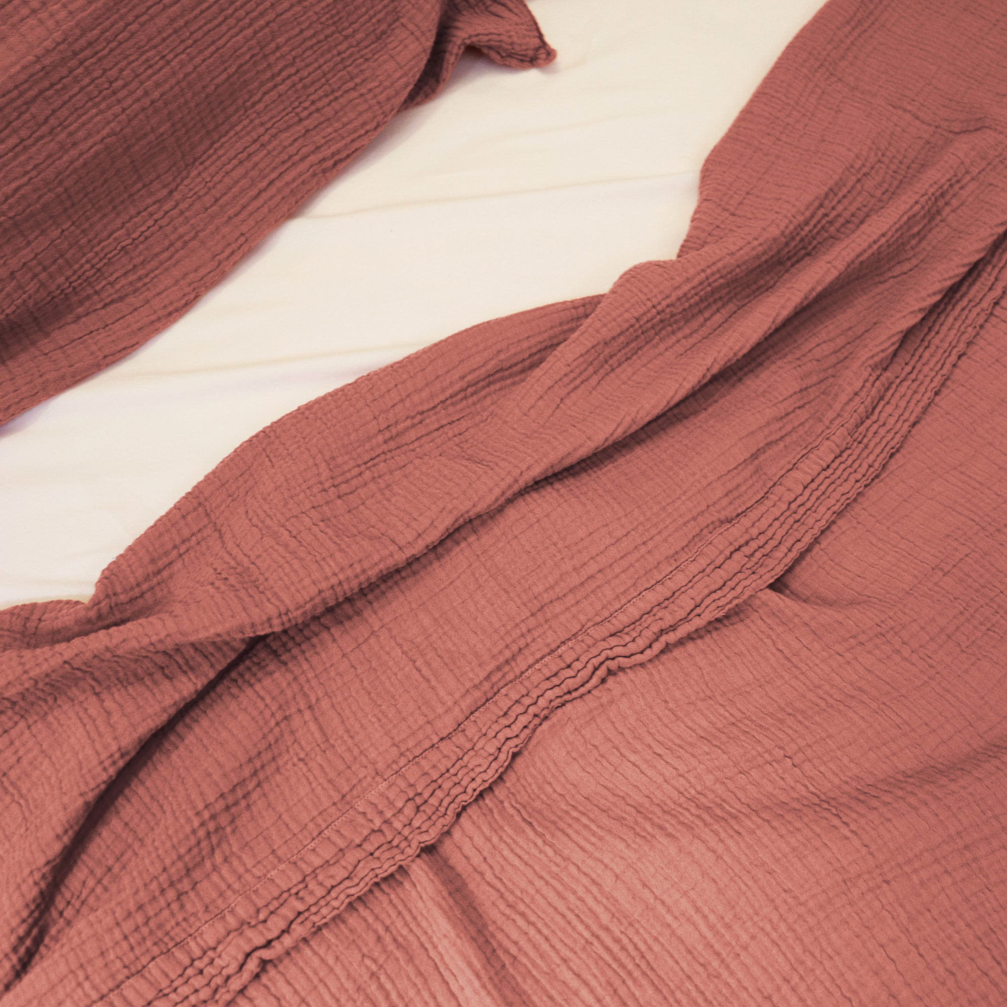 Drap plat en gaze de coton, SIMPLEMENT GAUFRÉ