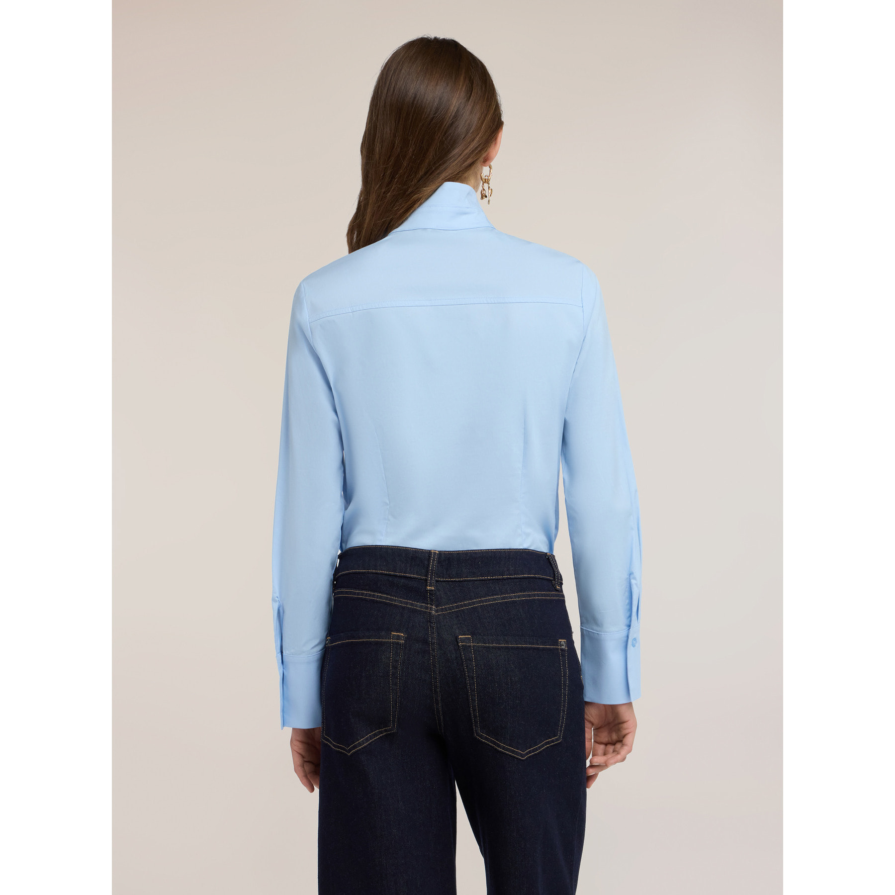 Motivi - Camicia in popeline con colletto a punta - Azzurro