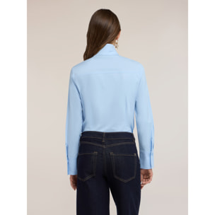 Motivi - Camicia in popeline con colletto a punta - Azzurro