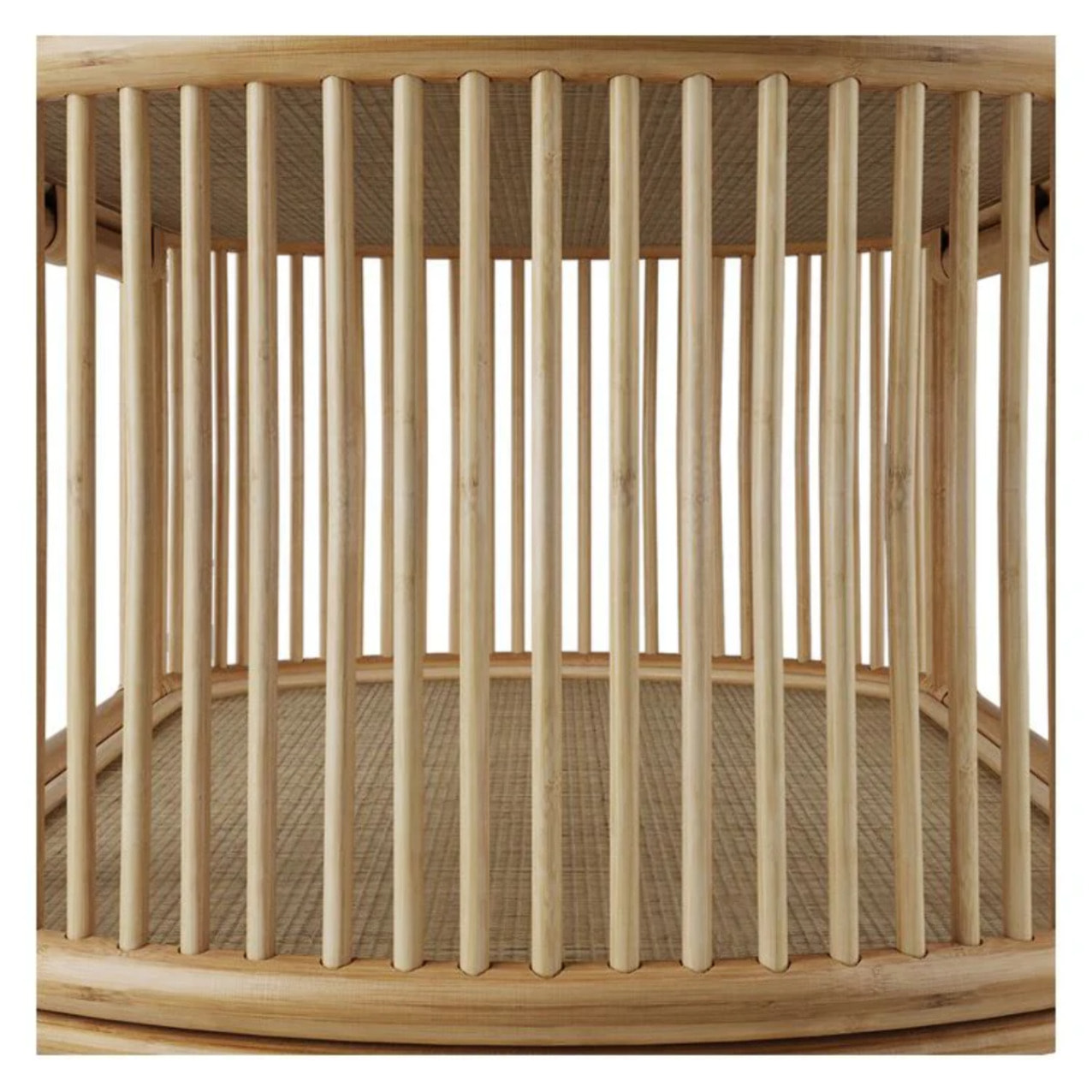 Table basse avec étagères en rotin naturel - Marthe