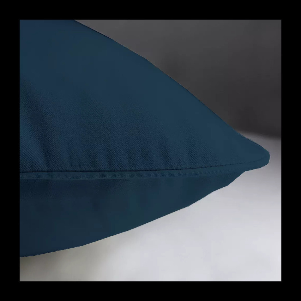 Lot de 2 taies satin de coton uni bleu Ava uni bleu nuit