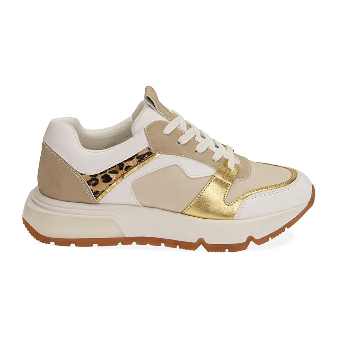 Sneakers bianco oro