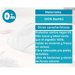 TOALLA DE BAMBÚ PARA BEBÉ GRIS