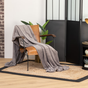 Plaid microfibre gris 180x230cm