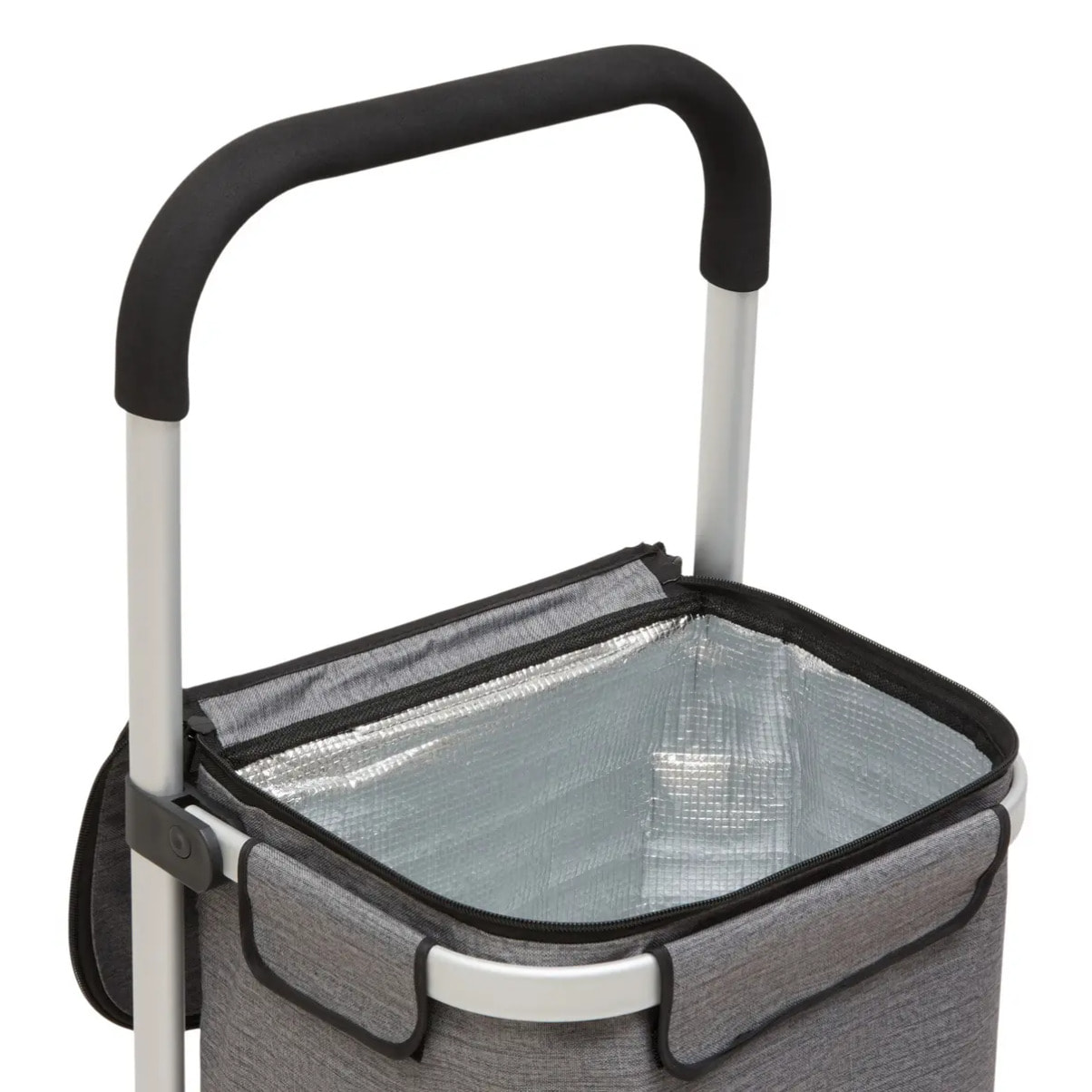 Chariot de courses isotherme gris