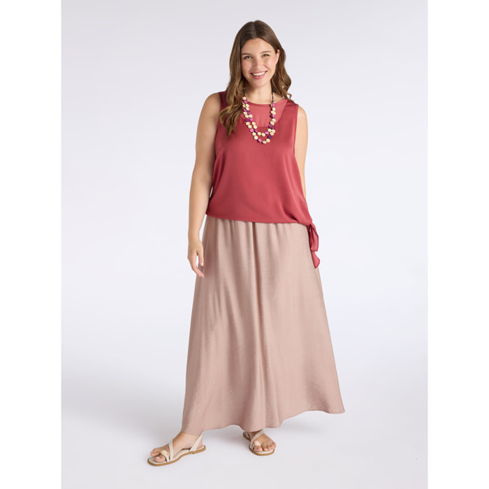 Fiorella Rubino - Gonna lunga in viscosa - Beige