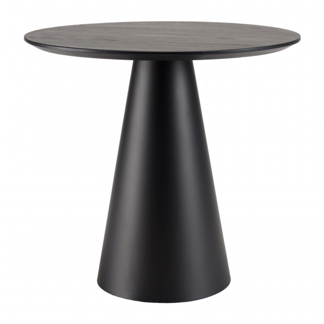 DALY - Table d'appoint ronde noire 50x50cm pied conique métal