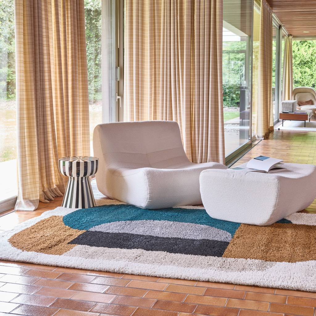 Tapis intérieur shaggy motifs géométriques multicolore MATTHEW