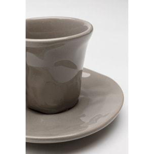 Tasses à espresso Organic taupe set de 6 Kare Design