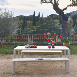 Table de jardin aluminium + 2 bancs SACRAMENTO + MADISON