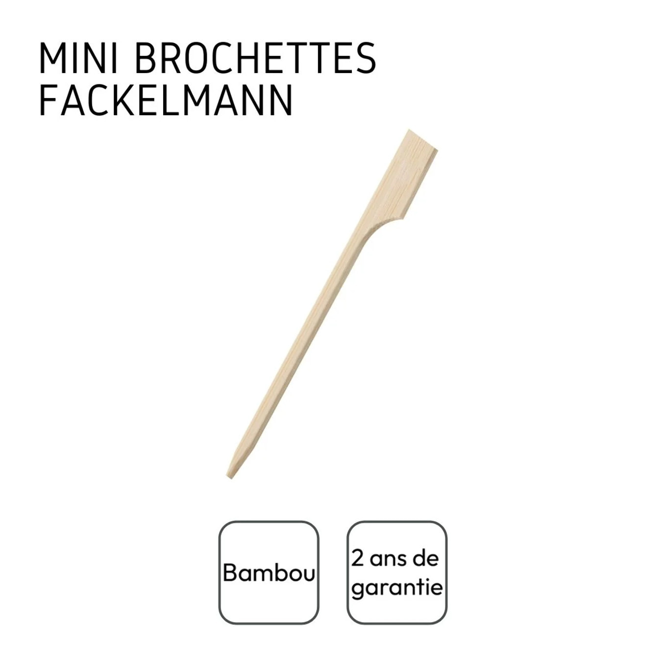 Lot de 100 pics à brochettes en bois 9 cm Fackelmann Wood Edition