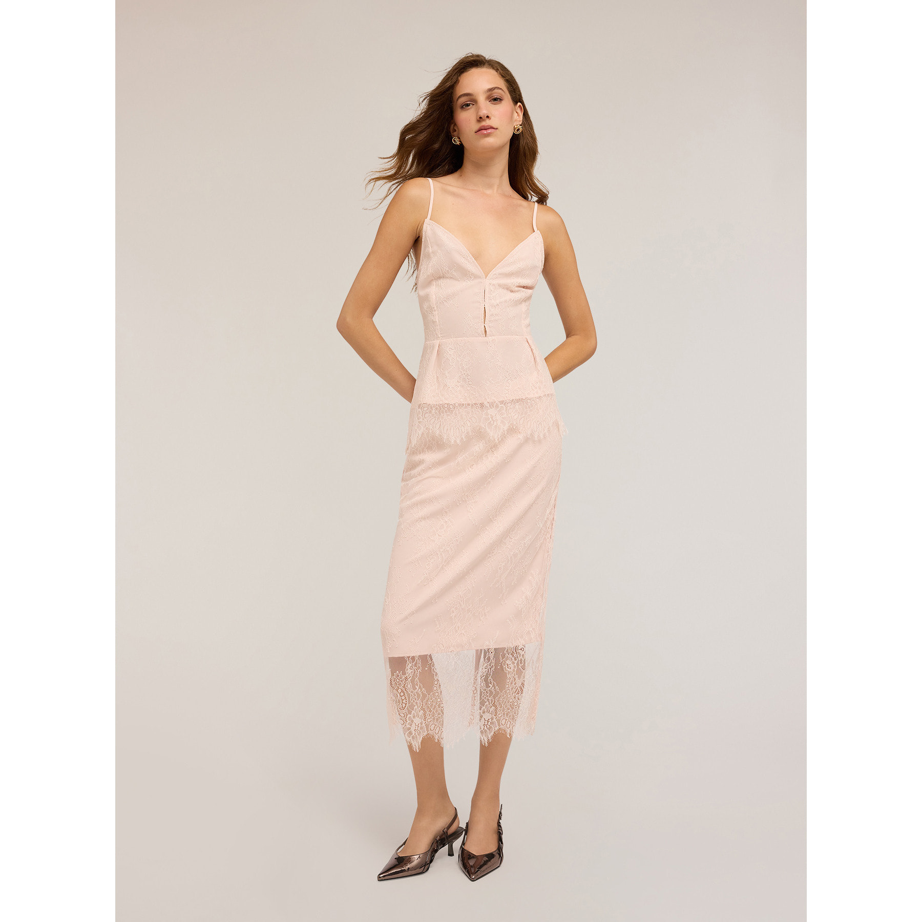 Motivi - Top in pizzo - Rosa cipria