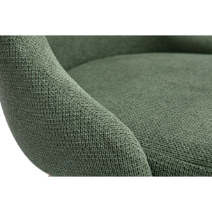 Chaises scandinaves en tissu chenille vert kaki et bois clair (lot de 2) HASTA