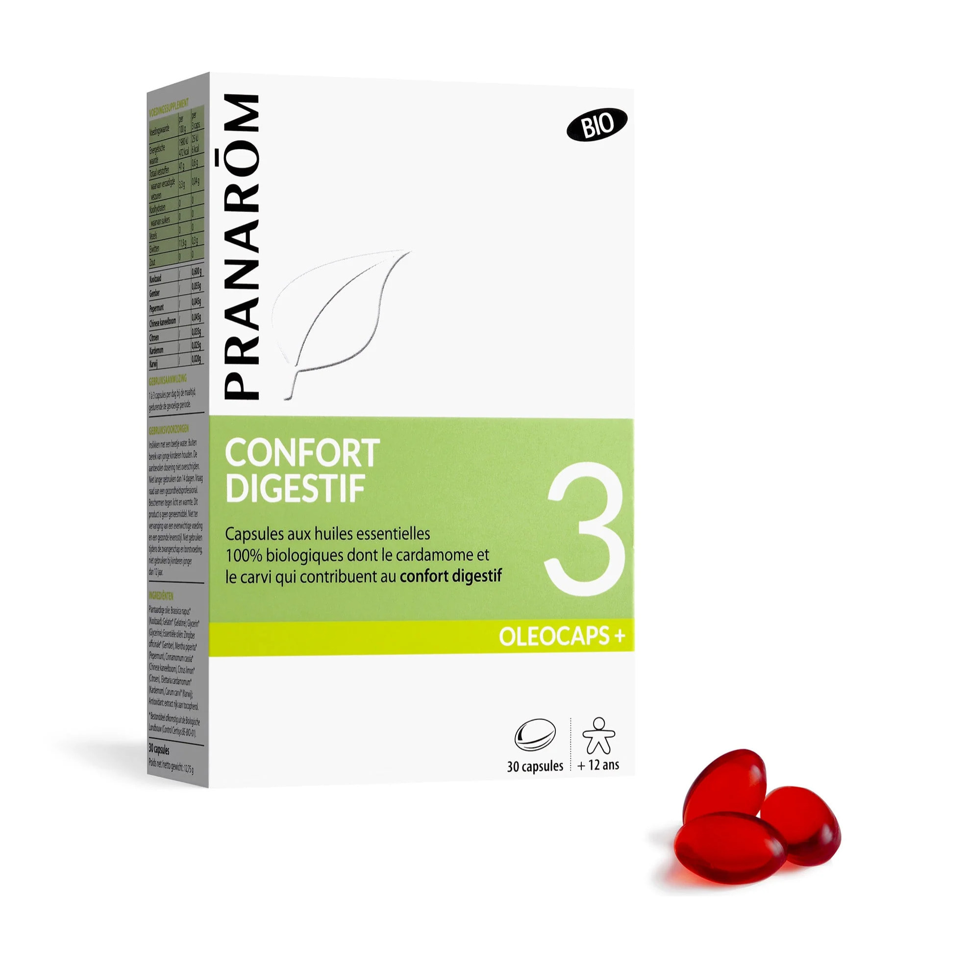 Pranarom - Capsules n°3 - Confort digestif - Bio - 30 capsules