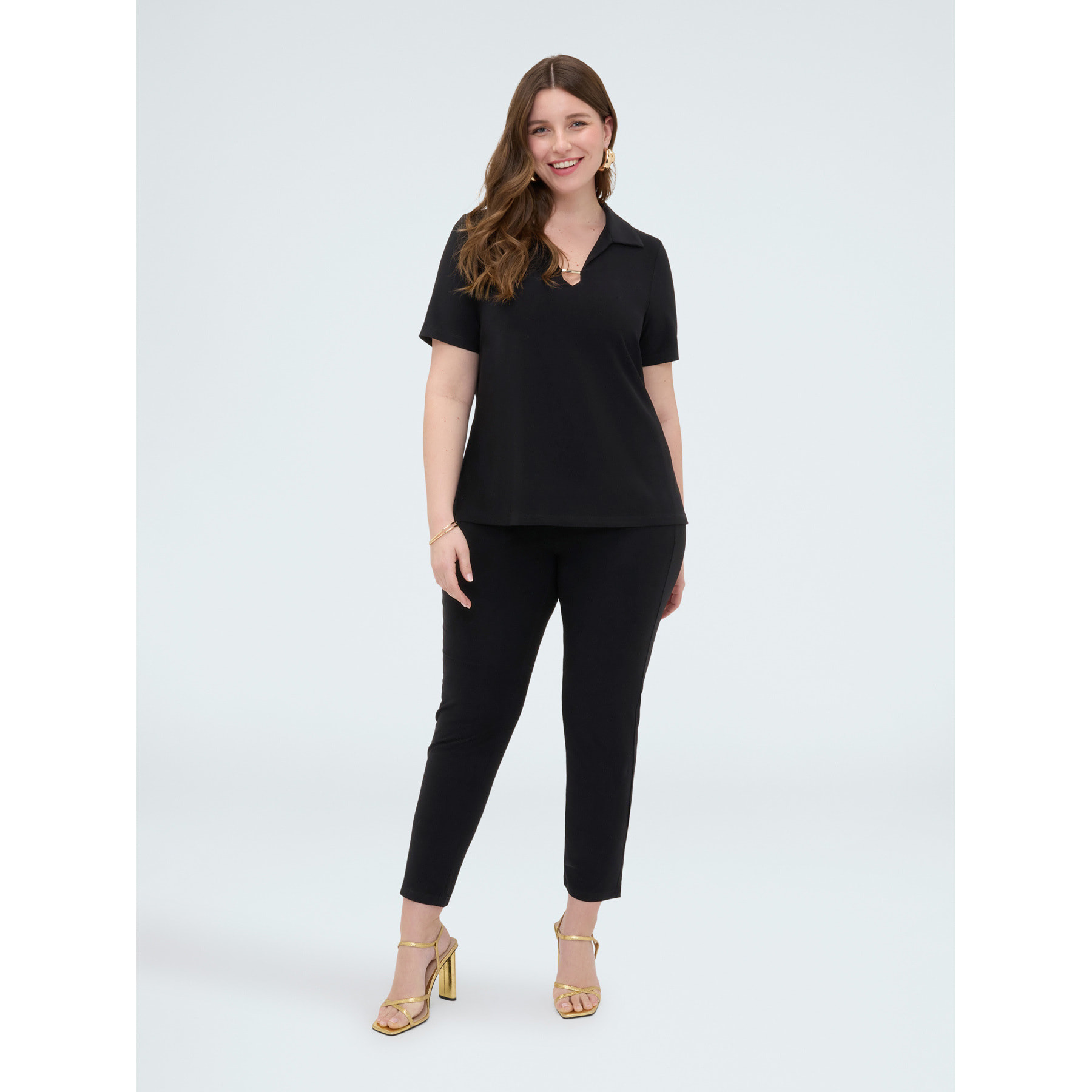 Fiorella Rubino - T-shirt in jersey con dettaglio sullo scollo - Nero