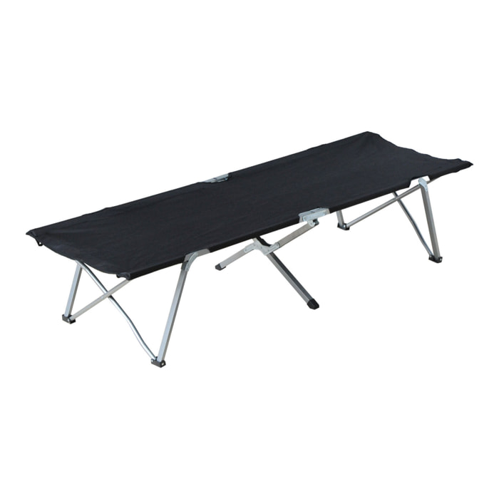 Cama de Camping Plegable Cama de Acampada con Marco Metálico Carga 136 kg para Playa Senderismo 193x64x40 cm Negro