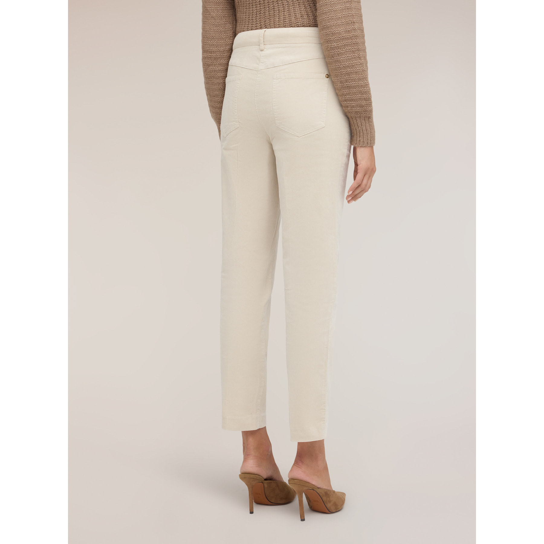 Motivi - Pantaloni slim fit in velluto a coste - Bianco