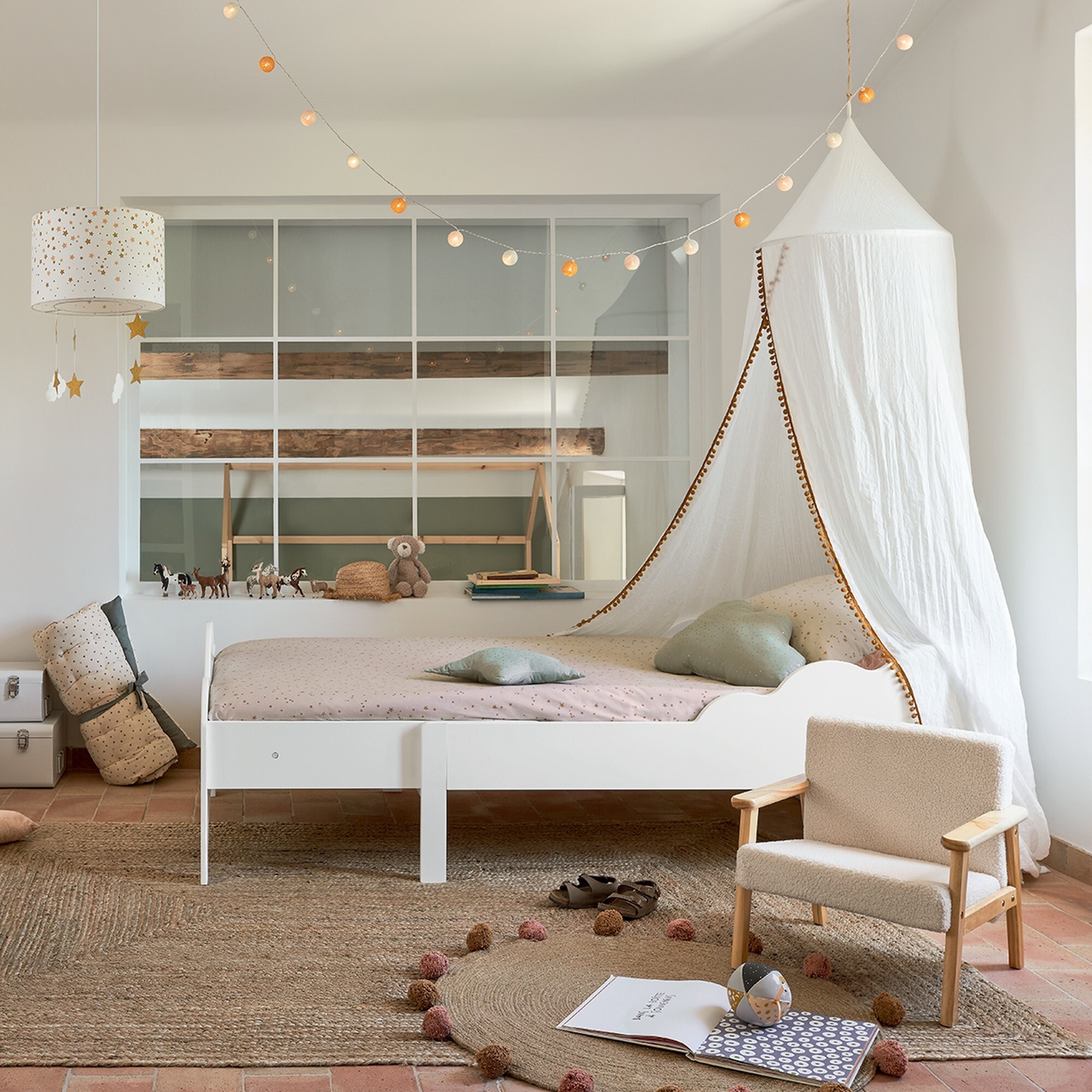 Sillón infantil Basile Ecru, blanco