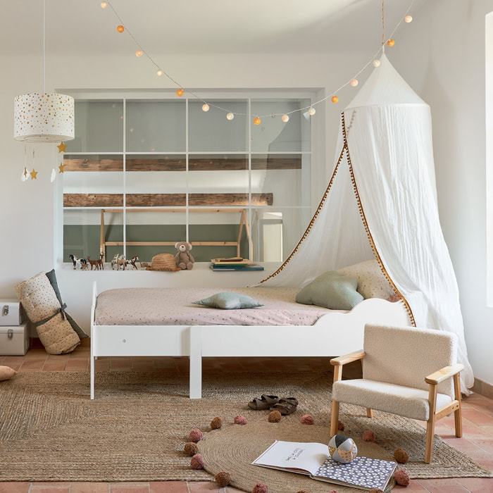 Sillón infantil Basile Ecru, blanco