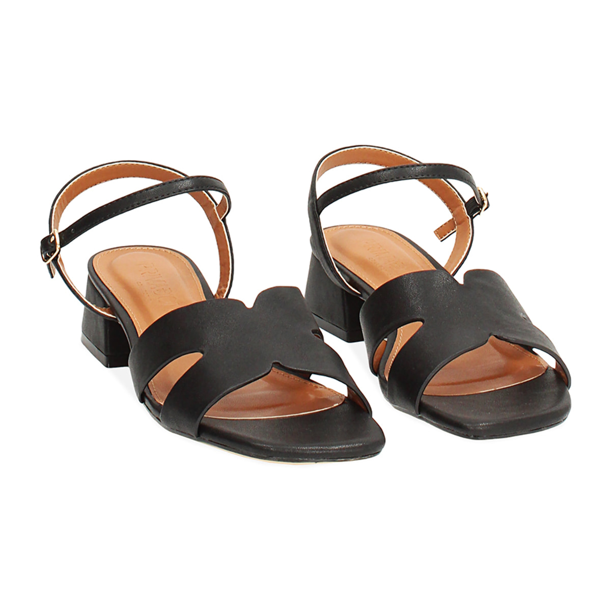 Sandali neri con tacco 4 cm