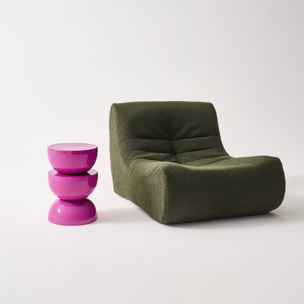 Table d'appoint, bout de canapé, table de chevet métal effet glossy Ø32 x H46,5cm COUMBA