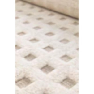 DIENA Alfombra con efecto damero y relieve en color blanco, varias medidas disponibles.